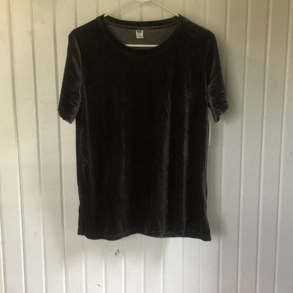 Gray Velvet Top